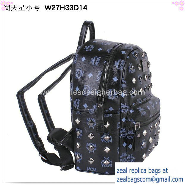 High Quality Replica MCM Stark Studded Small Backpack MC2089S Black - Click Image to Close